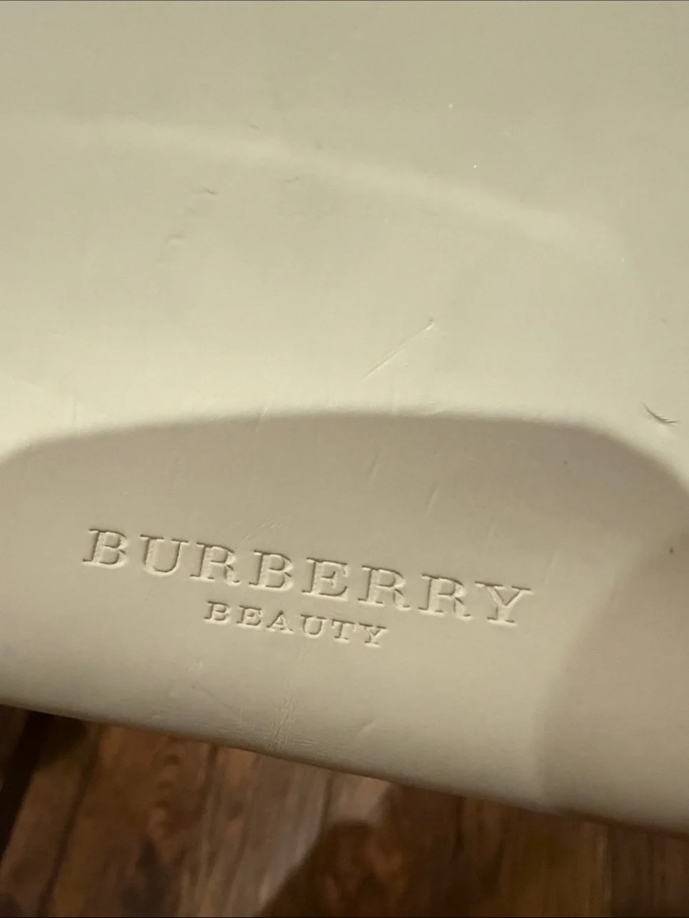 Burberry Cream Leather Cosmetic Pouch